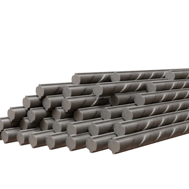 İnşaat Demiri, HL Metal Demir Çelik Sanayi, Rebar Reinforcement steel bars. Building armature isolated on white