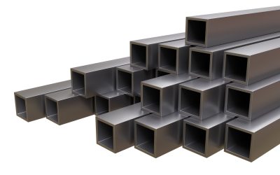 Steel hollow section beams, square shape tube isolated on white, kutu profiller, HL Metal Demir Çelik Sanayi