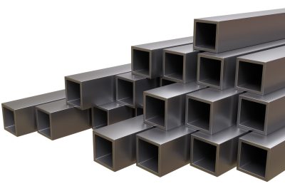 Steel hollow section beams, square shape tube isolated on white, kutu profiller, HL Metal Demir Çelik Sanayi